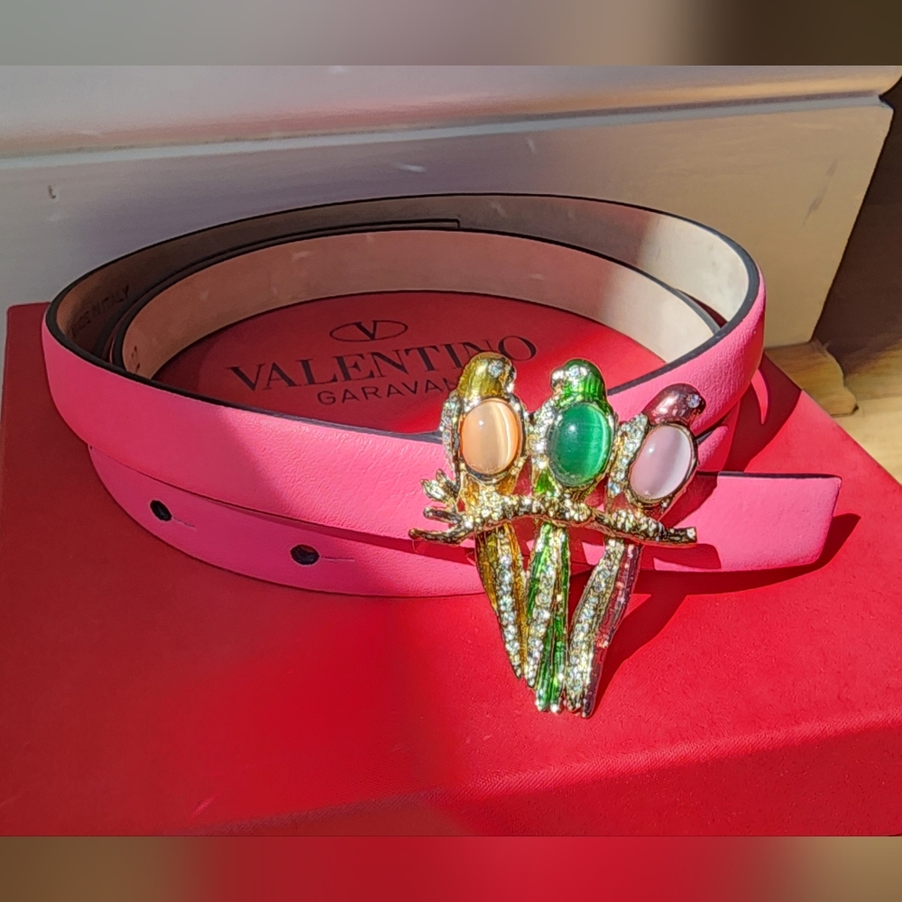Authentic Valentino Pink Leather Belt